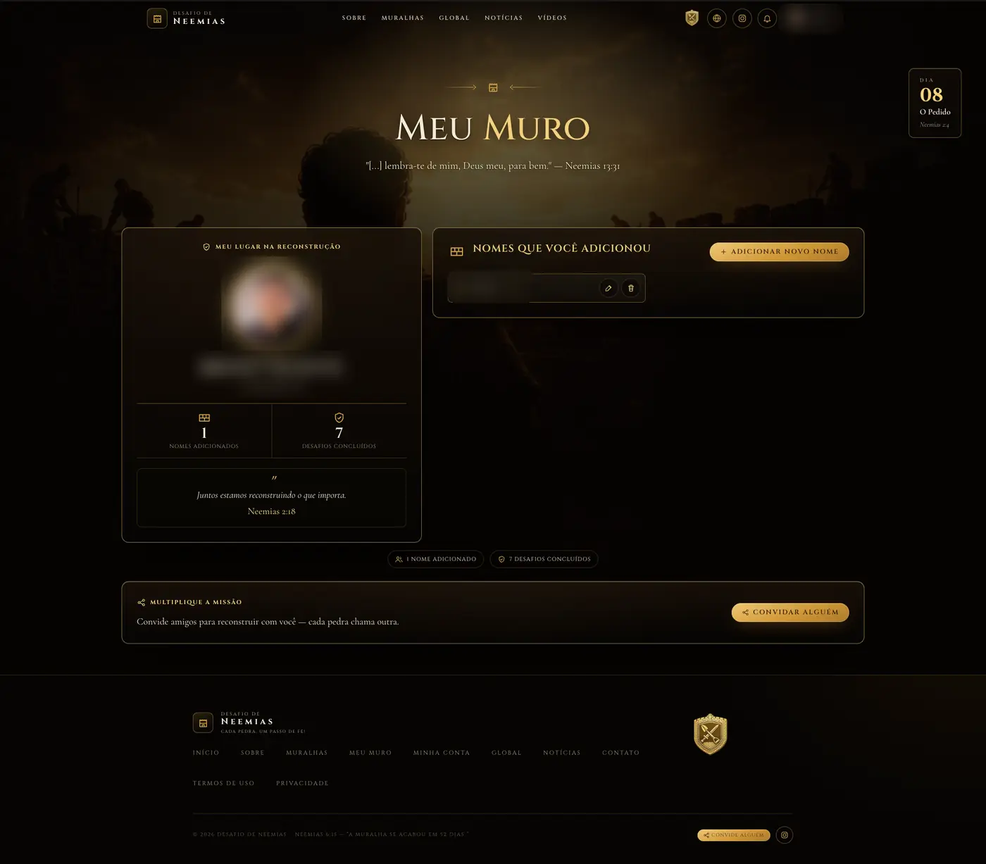 Desafio de Neemias — Meu Muro — perfil