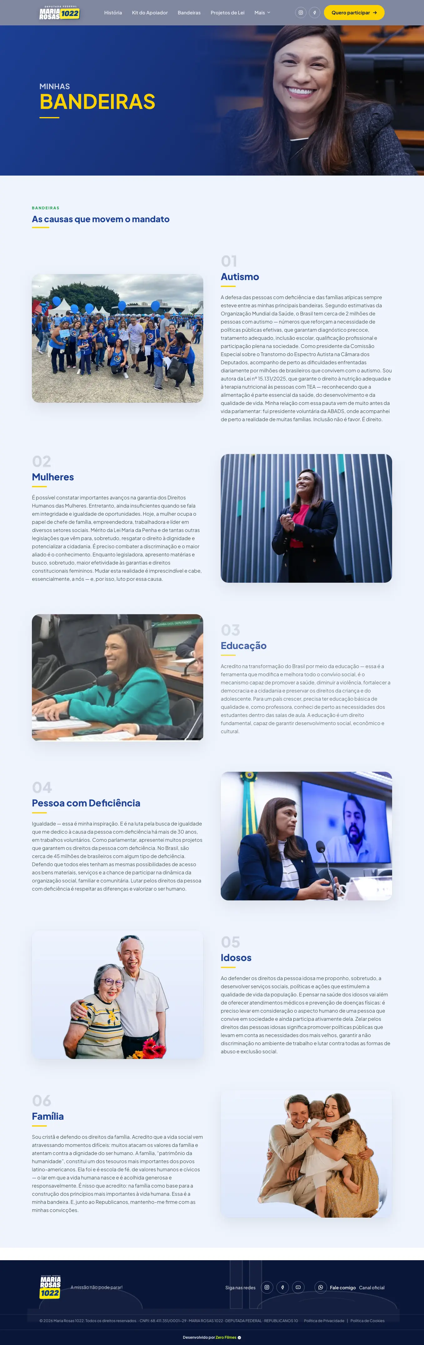 Maria Rosas — Site — Bandeiras do mandato