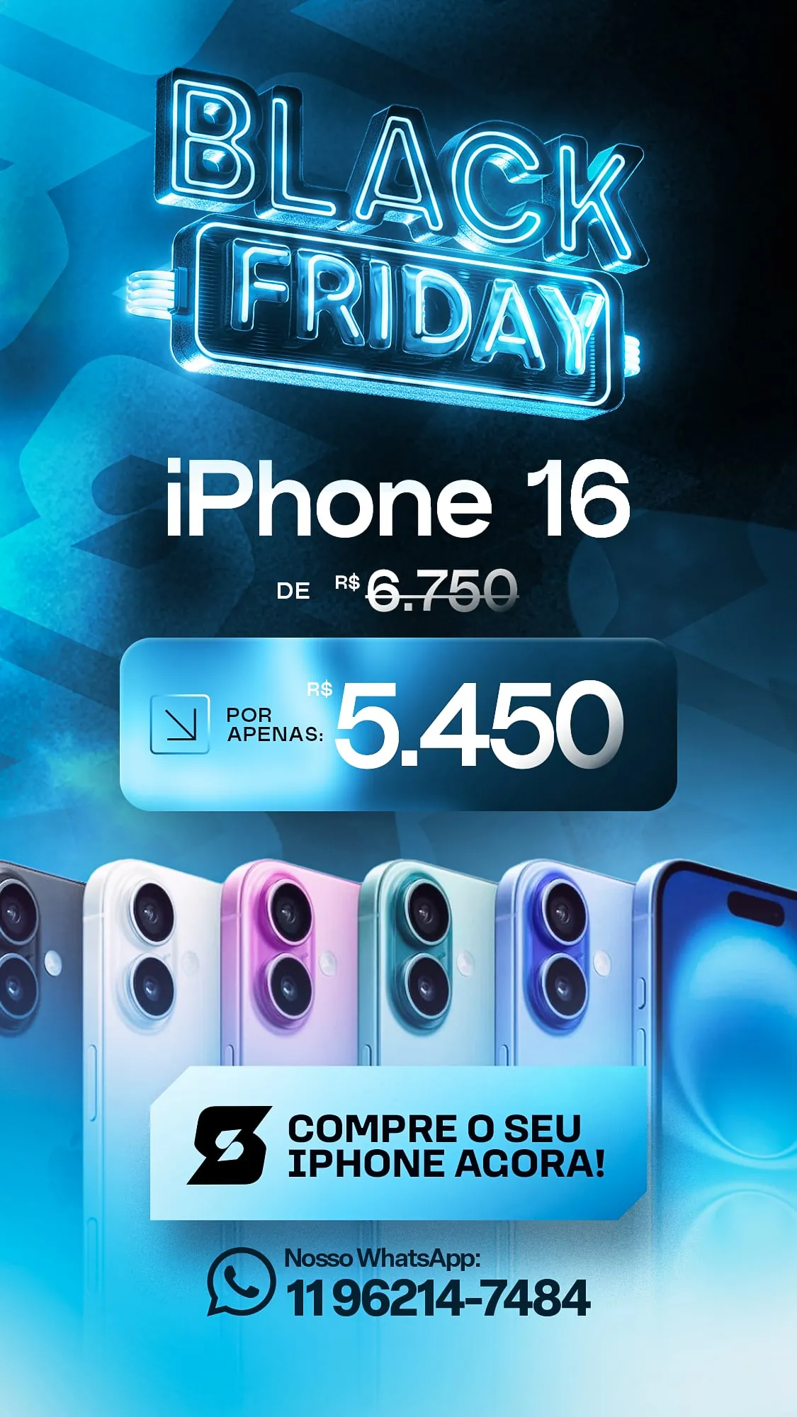 Campanha Black Friday — iPhone 16